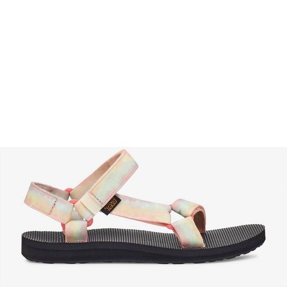 NEW TEVA women's original universal tie dye sorbet lemon sandals in multi - Picture 1 of 5